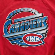 J- Vintage '91 Montreal Canadiens NHL Logo Graphic Crewneck - L