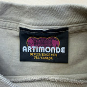 J- Vintage 90s Tool Tan Dictionary Spiral Text Artimonde Tag Single Stitch Tee - L