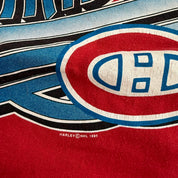 J- Vintage '91 Montreal Canadiens NHL Logo Graphic Crewneck - L
