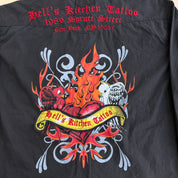 Vintage D-Lux Hells Kitchen Tattoo Embroidered Text & Graphic Button Down Shirt - 3XL