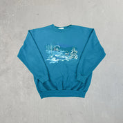 F- Vintage Cottage Essentials Cabin & Deer In Woods Crewneck