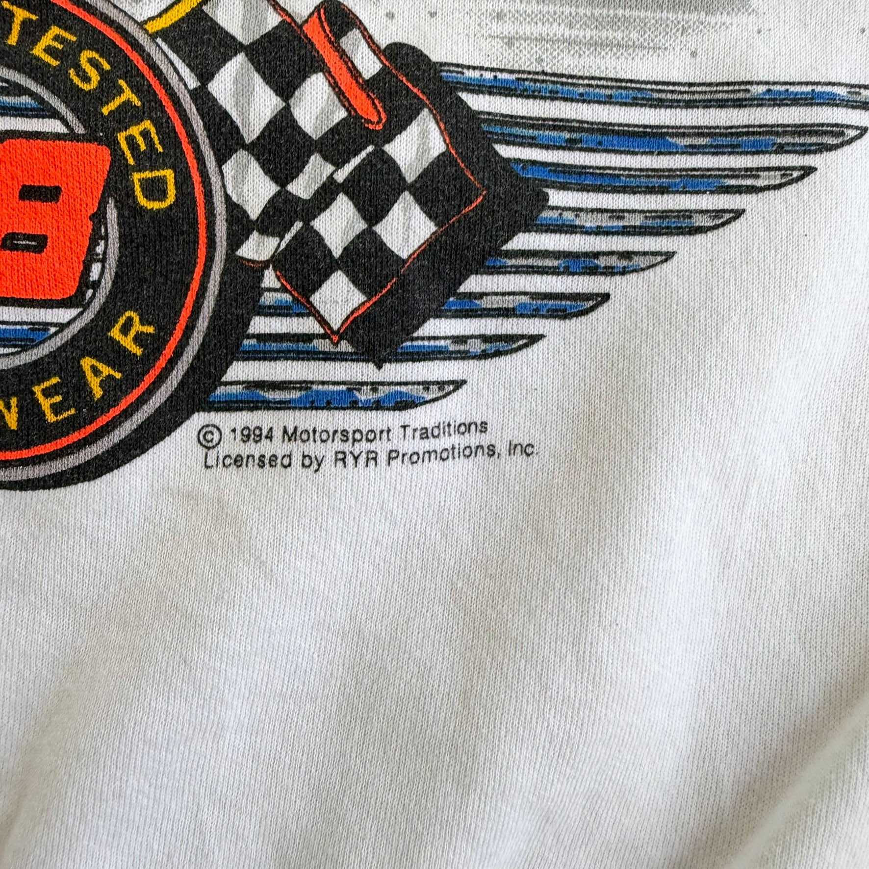 J- Vintage '94 Nascar Ernie Irvan Halvoline Car Graphic Crewneck - L