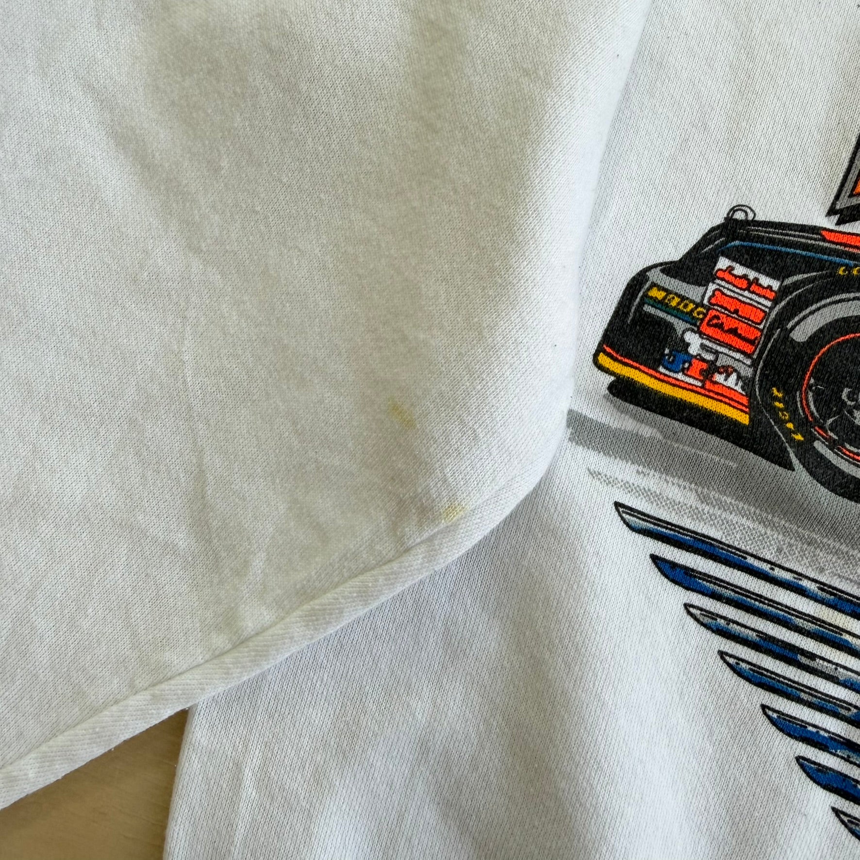J- Vintage '94 Nascar Ernie Irvan Halvoline Car Graphic Crewneck - L