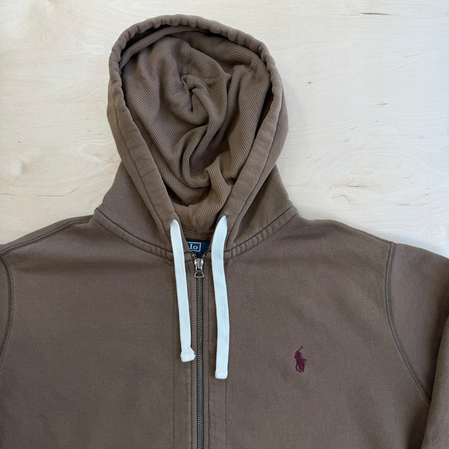 J- Vintage Polo RL Embroidered Logo Zip Up Hoodie - XL