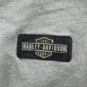 Vintage Harley Davidson Felt Embroidered Eagle Logo Graphic Zip Up Hoodie - 2XL