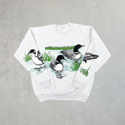 F- Vintage National Wildlife Loons In Pond Graphic Crewneck