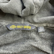 Vintage Harley Davidson Felt Embroidered Eagle Logo Graphic Zip Up Hoodie - 2XL