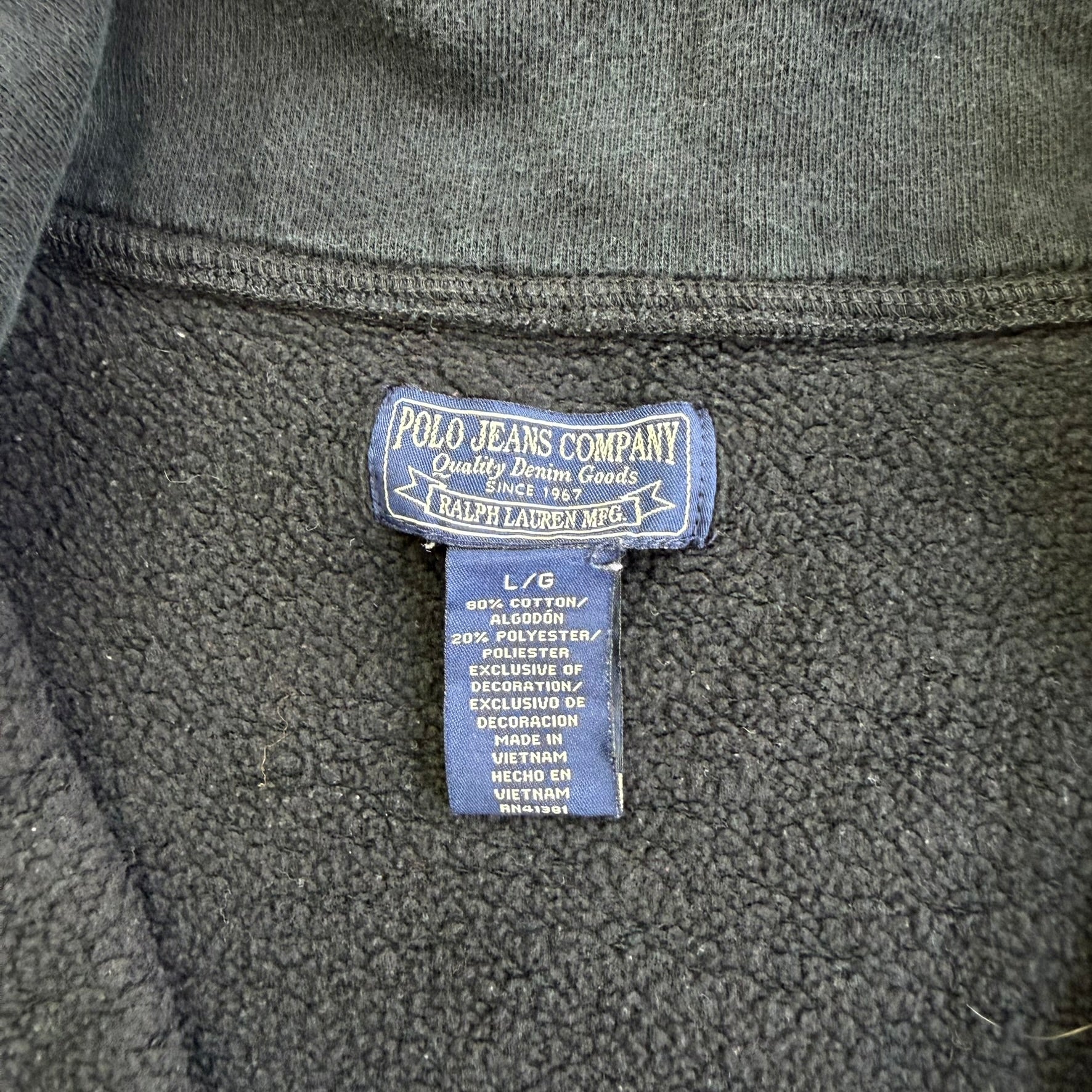 J- Vintage Polo RL Jeans Company Zip Up Sweatshirt Track Jacket - L