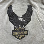 Vintage Harley Davidson Felt Embroidered Eagle Logo Graphic Zip Up Hoodie - 2XL