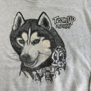 Vintage Huskies Dogsled Team Up & Win Graphic Crewneck - XL