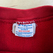 J- Vintage 90s Champion Reverse Weave Made In USA Red Crewneck - M