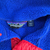Vintage 90s Patagonia Synchilla Made In USA Snap-T Blue/Red Pullover Polar Fleece - M