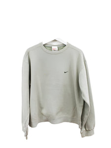 Z - Vintage Nike Small Emb Swoosh Made In The USA Crewneck Beige