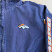 J- Vintage Denver Broncos NFL Reebok Embroidered Logo Zip Up Jacket - XL