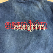 Vintage Sean John Embroidered Text Trucker Denim Jacket - L 16/18 (fits M)