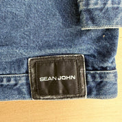 Vintage Sean John Embroidered Text Trucker Denim Jacket - L 16/18 (fits M)