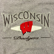 F- Vintage Wisconsin Badgers Embroidered Text Crewneck