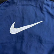 J- Vintage 90s Nike Embroidered Swoosh Lightweight Zip Up Navy Jacket - L
