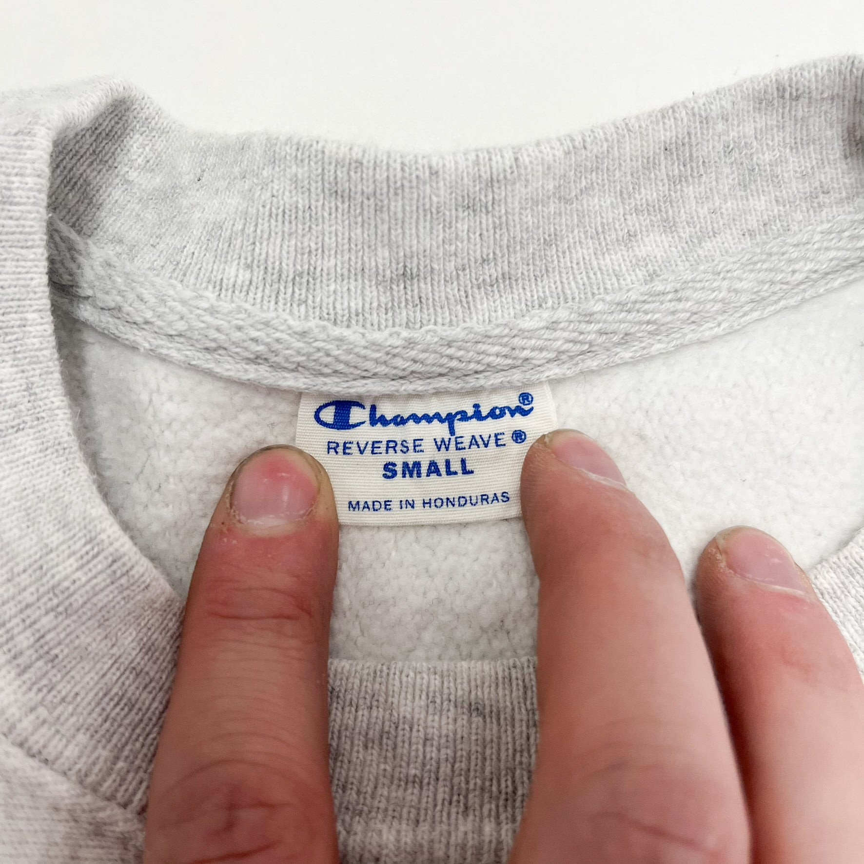 F- Vintage Champion Reverse Weave Wofford College Text Crewneck