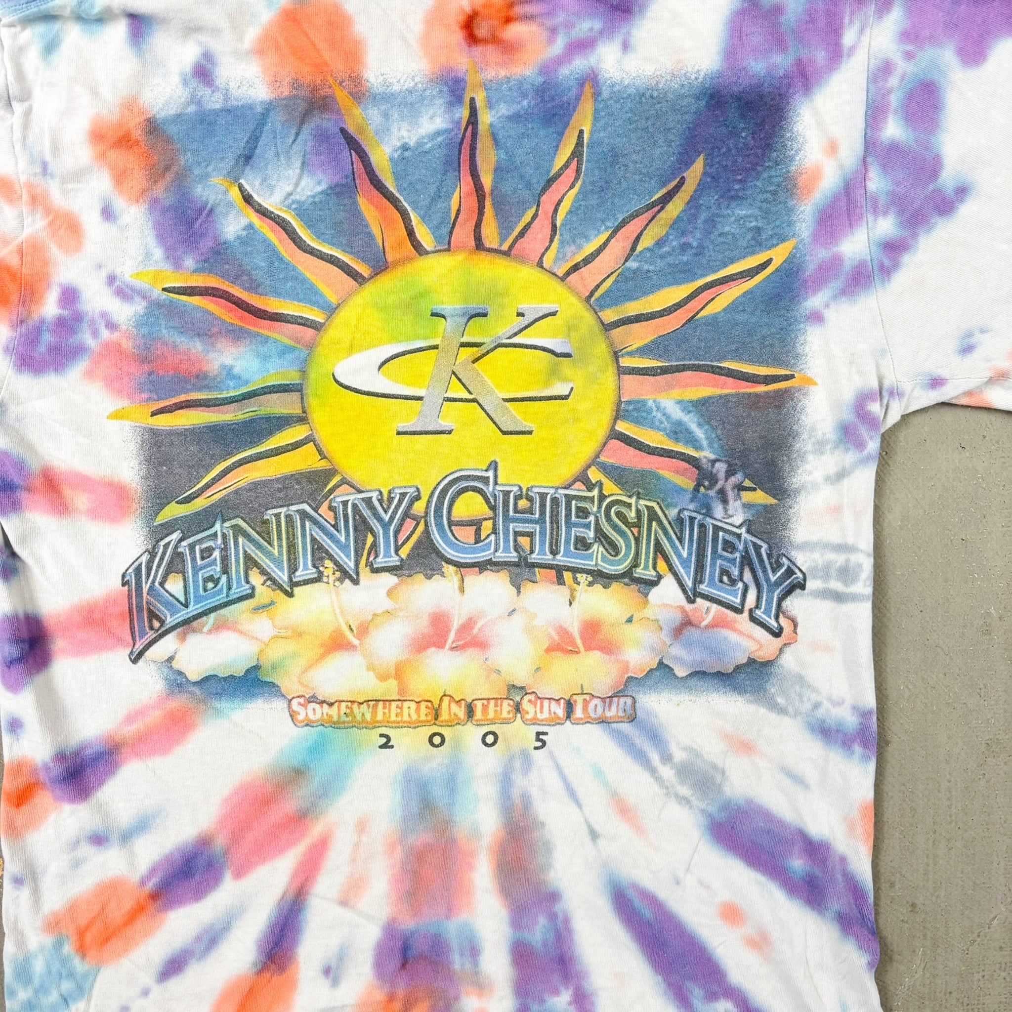 F- Vintage '05 Kenny Chesney Somewhere In The Sun Tour Tie Dye Tee