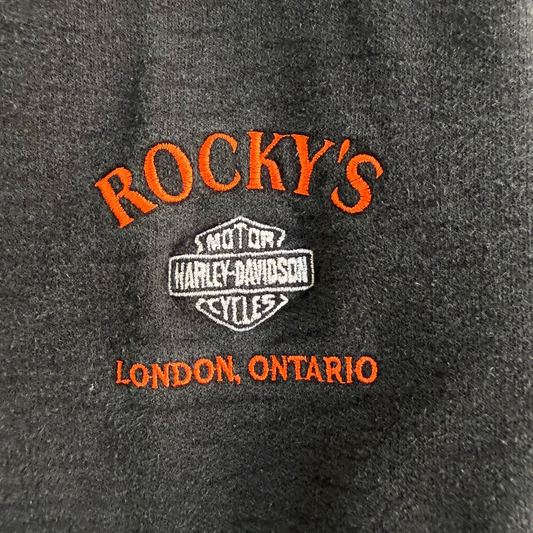 Vintage Harley Davidson London Ontario Embroidered Text & Logo Crewneck - XL
