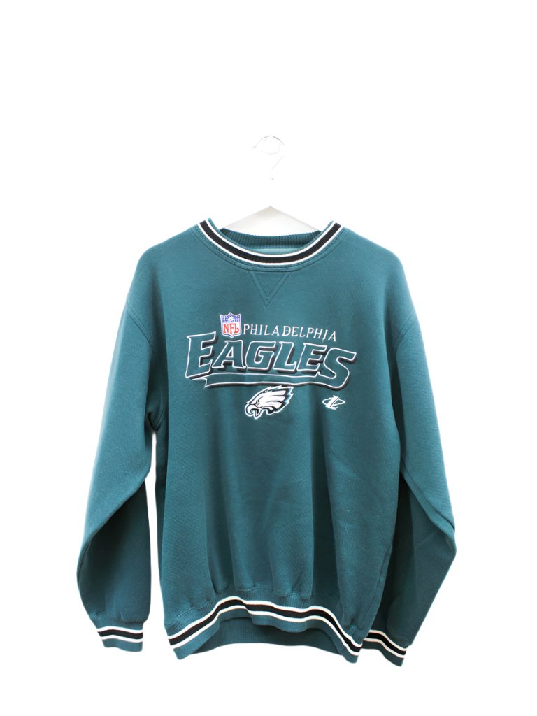 Z - Vintage Eagles Embroidered Script NFL Logo Athletic Crewneck