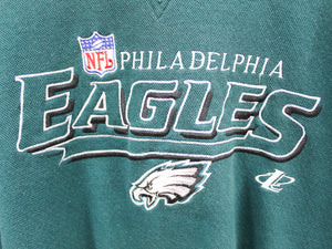 Z - Vintage Eagles Embroidered Script NFL Logo Athletic Crewneck