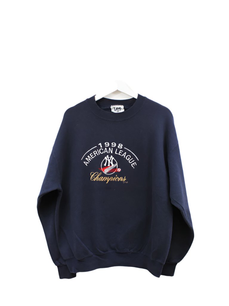 Z - Vintage 1998 Yankees American League MLB Lee Embroidered Crewneck