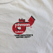 J- Vintage 90s Big Johnson Lubes Graphic Made In USA Single Stitch Tee - XL