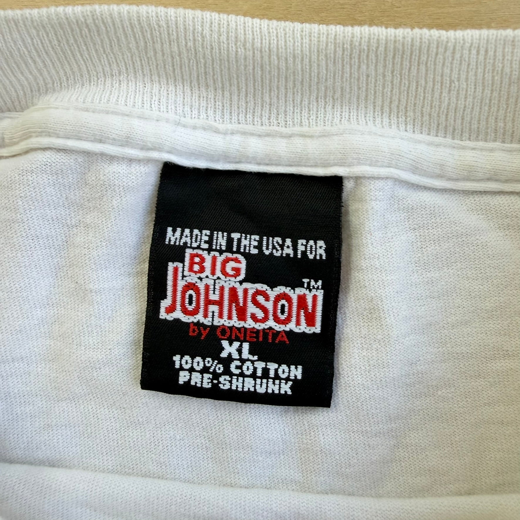 J- Vintage 90s Big Johnson Lubes Graphic Made In USA Single Stitch Tee - XL