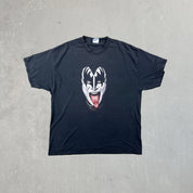 F- Vintage '02 Kiss Gene Simmons Demon Face Picture Hanes Tag Tee