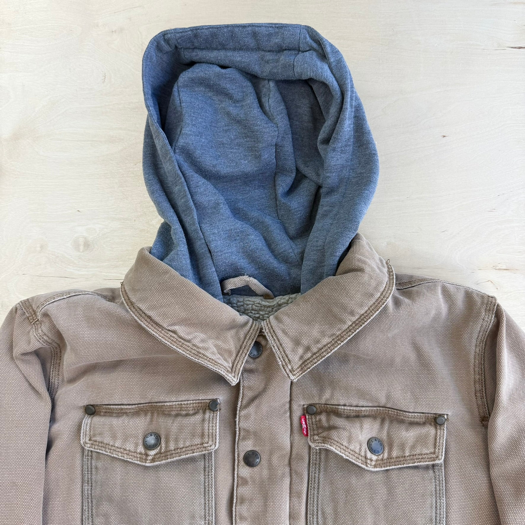 Levi's Sherpa Lined Canvas Hooded Jacket - M