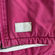 Vintage Women's Pink Sherpa Lined Canvas Hooded Workwear Jacket - Women's XL