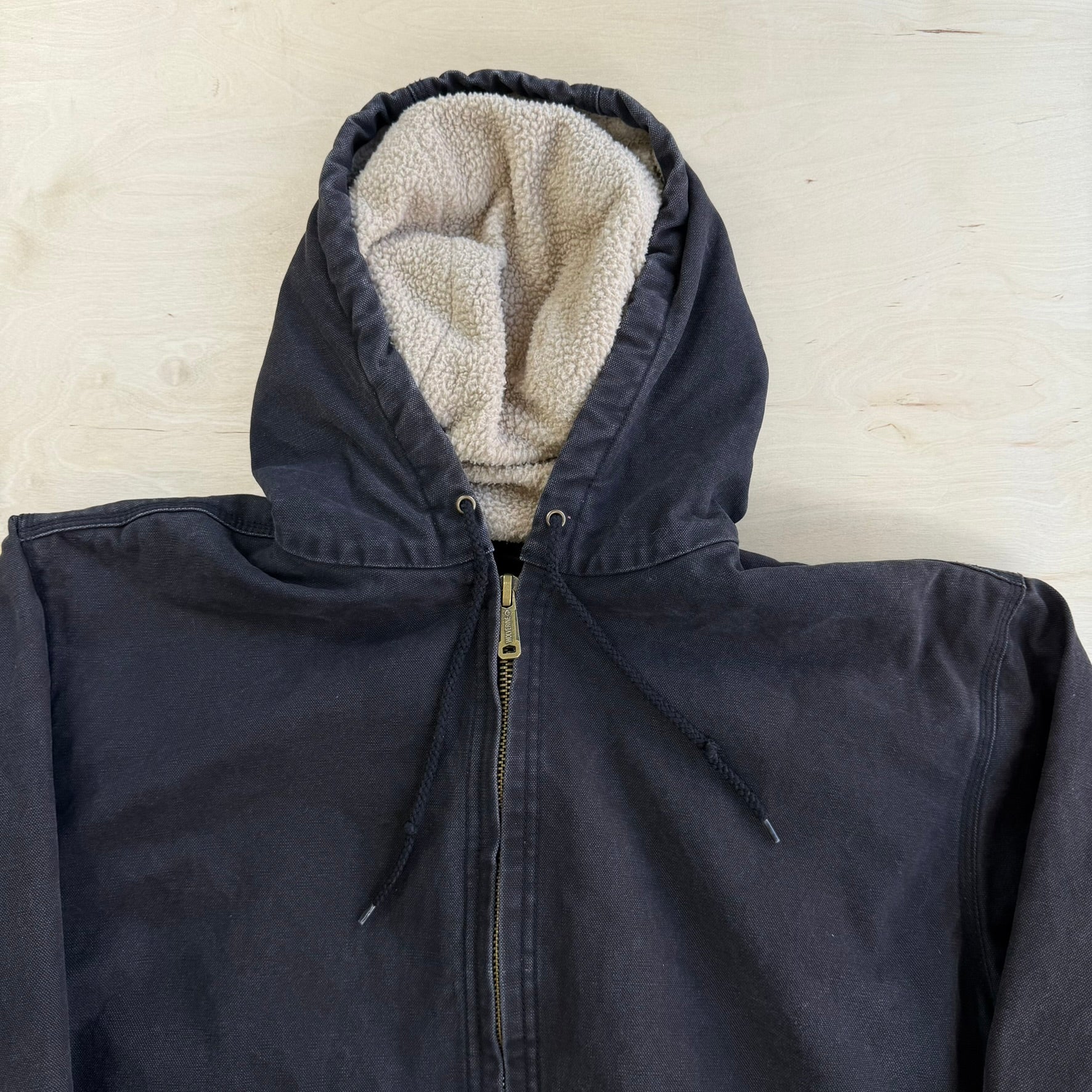 Vintage Wolverine Sherpa Lined Canvas Hooded Workwear Jacket - L