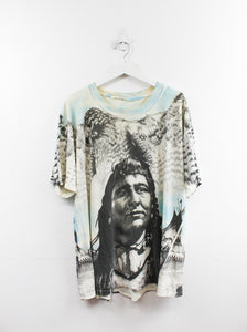 Epic vintage Mc Lane Native American Indian all over graphic print shirt with Hawk