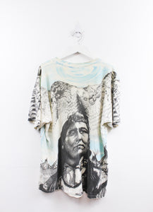 Epic vintage Mc Lane Native American Indian all over graphic print shirt with Hawk