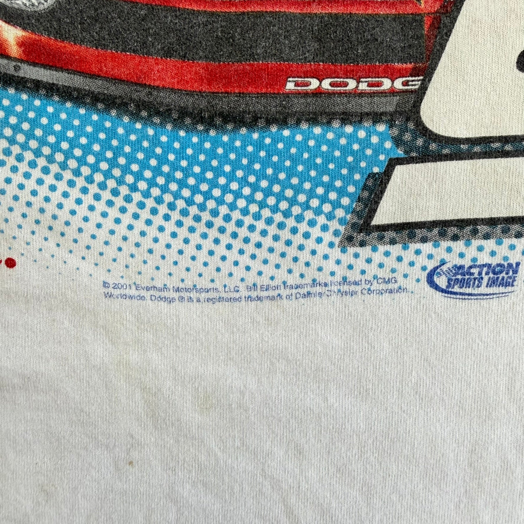 J- Vintage '01 Nascar Bill Elliott Dodge Different Racing Car Graphic Tee - L