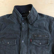 Levi's Black Washed Cotton Zip Up Field Jacket - L