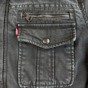 Levi's Black Washed Cotton Zip Up Field Jacket - L