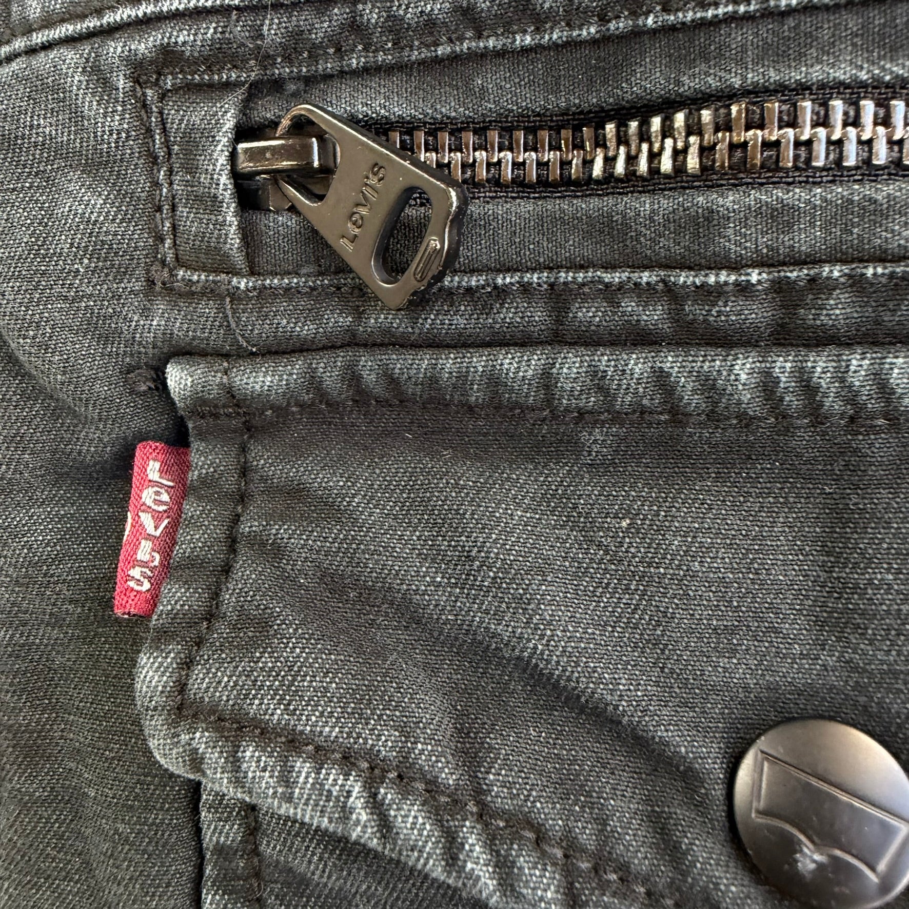 Levi's Black Washed Cotton Zip Up Field Jacket - L