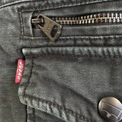 Levi's Black Washed Cotton Zip Up Field Jacket - L