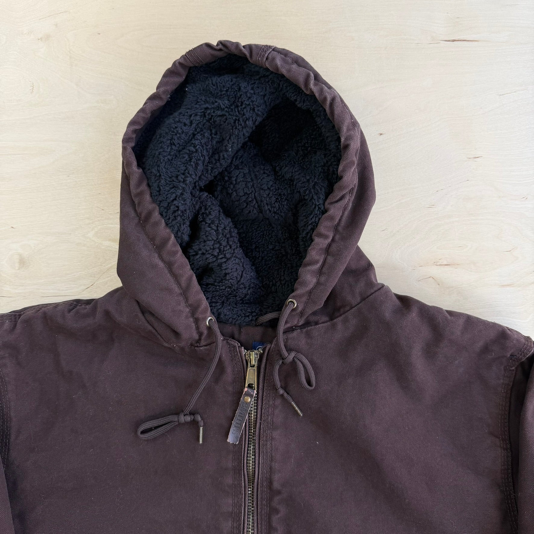 Vintage Smith Sherpa Lined Canvas Hooded Work Jacket - L