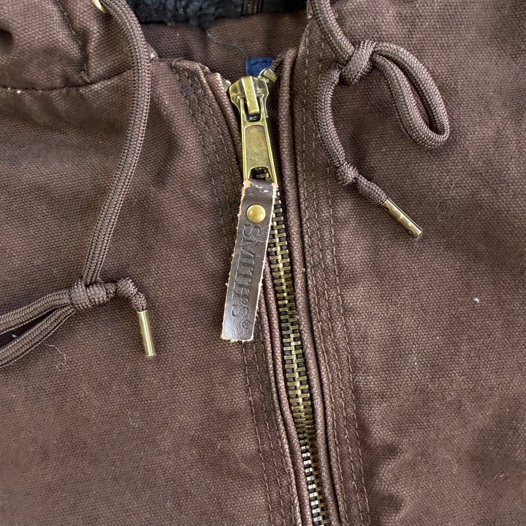 Vintage Smith Sherpa Lined Canvas Hooded Work Jacket - L
