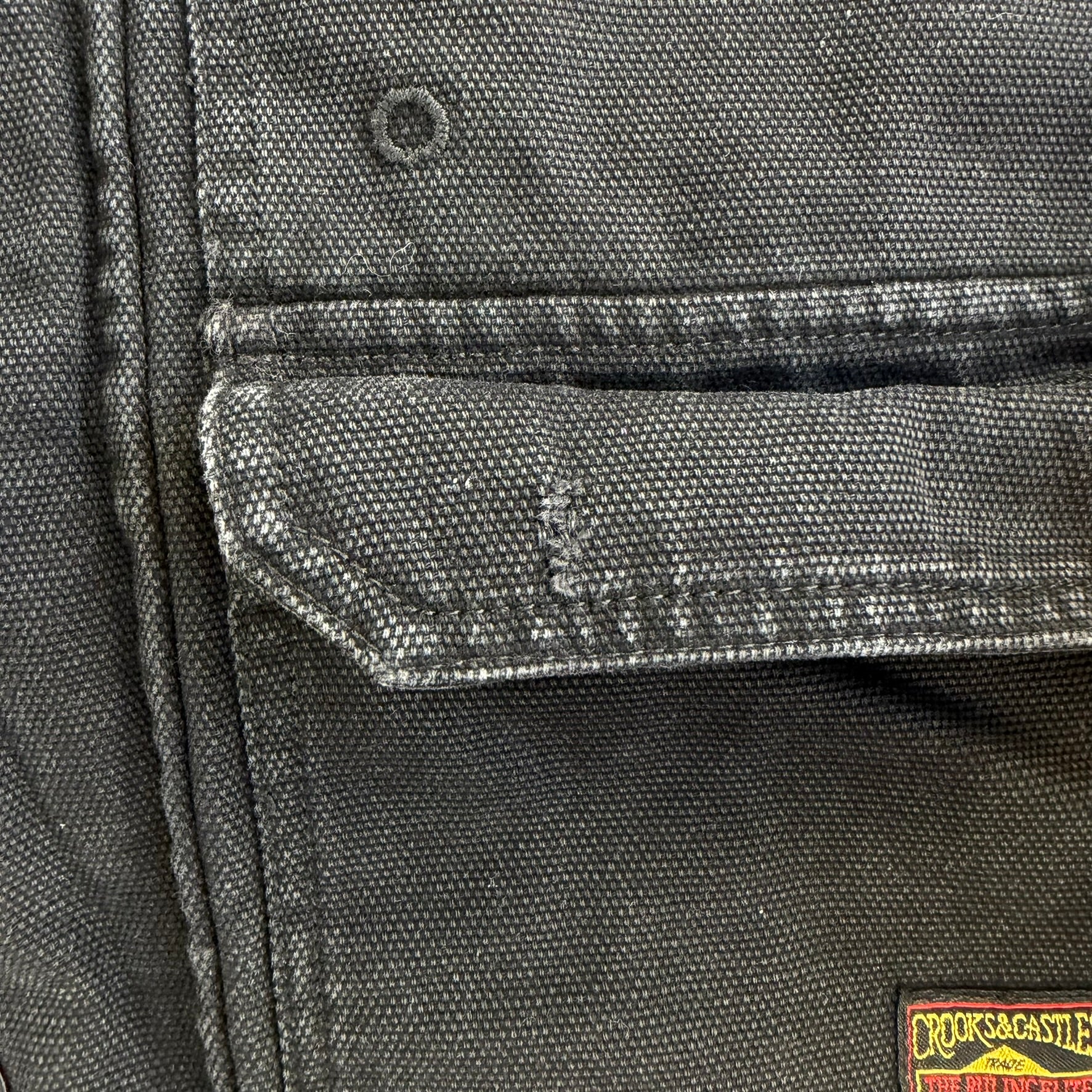 Vintage Crooks & Castles Hooded Canvas Cargo Work Jacket - XL
