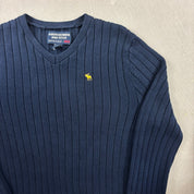 F- Vintage Abercrombie & Fitch Navy Long Sleeves Knit Sweater