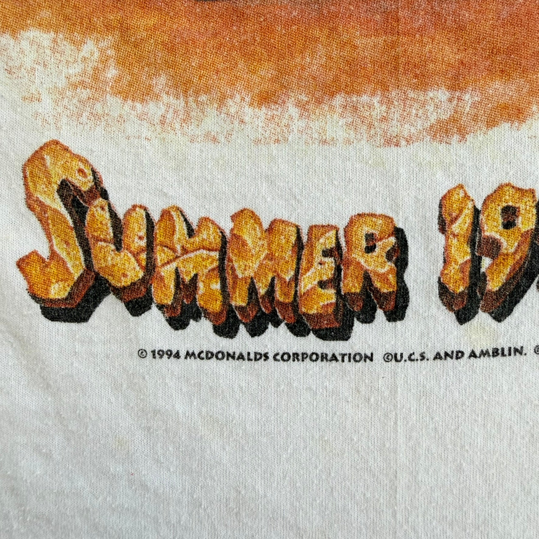 J- Vintage '94 McDonald's & The Flintstones Roc Donald Graphic Made In USA Single Stitch Tee - XL
