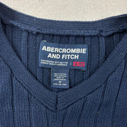 F- Vintage Abercrombie & Fitch Navy Long Sleeves Knit Sweater