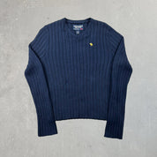 F- Vintage Abercrombie & Fitch Navy Long Sleeves Knit Sweater