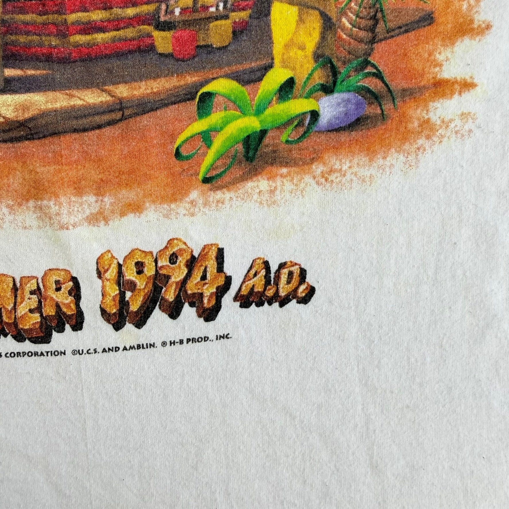 J- Vintage '94 McDonald's & The Flintstones Roc Donald Graphic Made In USA Single Stitch Tee - XL