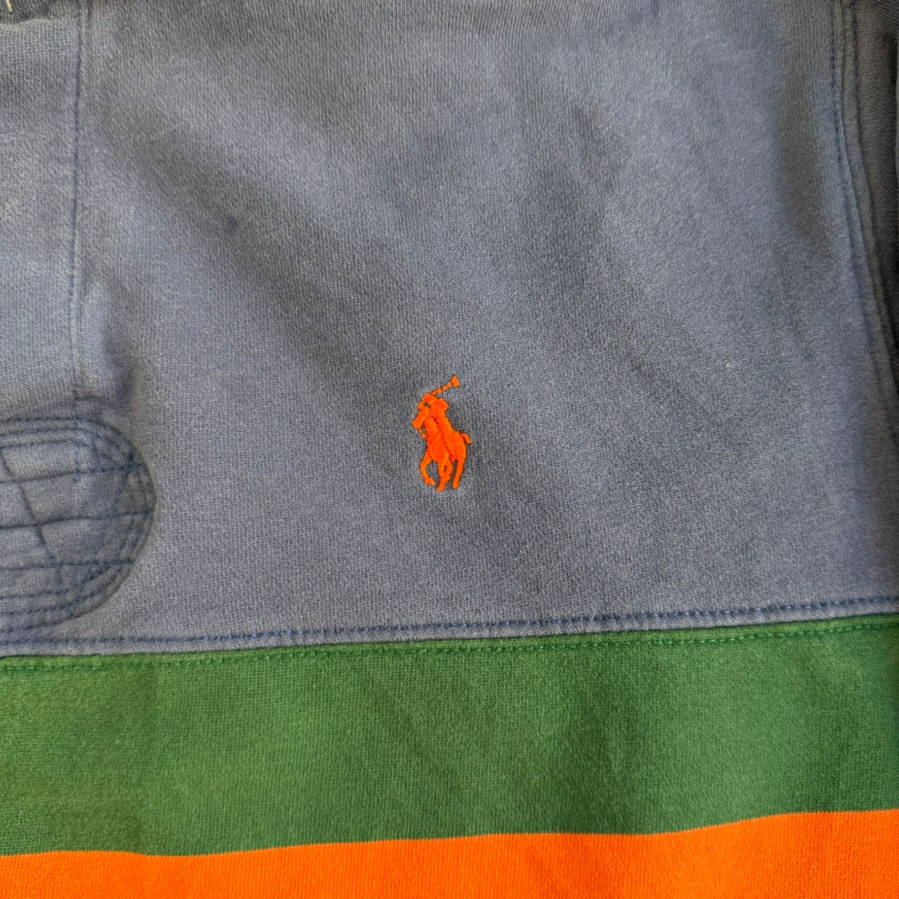 Vintage 90s Polo RL Embroidered Logo Long Sleeve Rugby Shirt - M